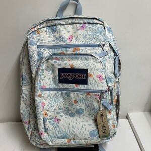 Jansport Fluttering Fields Backpack with Light Blue Accents and Butterflies